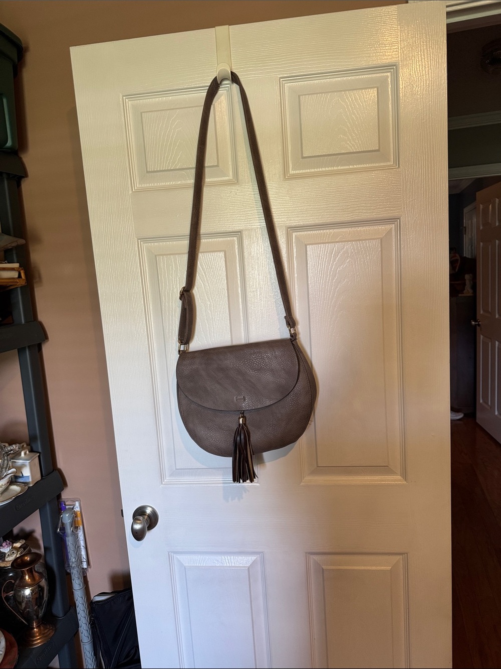 Gray Cross Body Handbag